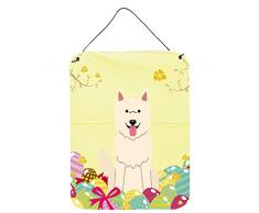 Carolines Treasures Ostereier weiß Deutscher Schäferhund Metalldruck 12x16 weiß