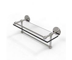 Allied Messing P1000–1 TB/16-gal-sn 40,6 cm Galerie Glas Regal mit Handtuchhalter Bar, Satin Nickel