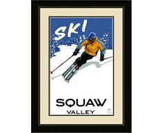 Northwest Art Mall Squaw Valley California Downhill modernen Menschen gerahmtes Wandbild Art von Künstler Paul A. lanquist, 33 x 40,6 cm