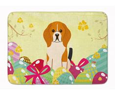 Carolines Treasures Fußmatte, Ostereier, Beagle, dreifarbig, maschinenwaschbar, Memory-Schaumstoff, Mehrfarbig