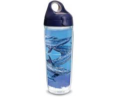 Tervis 1351734 Guy Harvey – Blue Dolphins Isolierbecher mit Wrap und marineblau mit grauem Deckel, 680 ml Wasserflasche, transparent