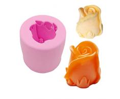 efivs Arts 3D Rose Form Silikon Form Fondant Form Cupcake Kuchen Dekoration Werkzeug Seife Form Kerze DIY Form 5,7 cm Unzen