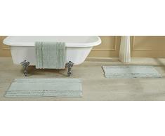 Besser Trends/Pfanne Overseas Kräuselband Bordüre 100% Baumwolle Badteppich, Aqua, 53,3 x 86,4 cm