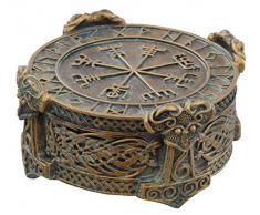 Old River Outdoors Schmuckkästchen mit runischem Kompass, Wikinger-Knoten, bronzefarben/Grüngrusel-Finish