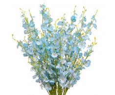 OMYGO Künstliche Orchideen, Seidenblumen, 12 Stück (je 96,5 cm), für Hochzeiten, Feste, Partys, Zuhause, Büro, Dekoration, Vase Nicht im Lieferumfang enthalten blau