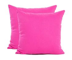 Treely Cotton Dekokissenbezüge 2er-Set Dekokissenbezüge 18x 18 für das Schlafsofa Bench Couch, rosa