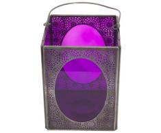 Ian Snow Windlicht, eckig, Lila