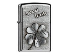 Zippo 2004509 Good Luck Clover Feuerzeug, Messing, Silber, one Size