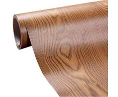 Selbstklebende Holzmaserung Möbelaufkleber PVC Tapeten Schränke Glanzfolie Vinyl Theke Decal 15,6 x 200,7 cm