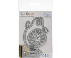 Couture Creations CO726854 Geschnittene Folien-Prägestanzung, PCKT-Uhr, Taschenuhr 8,1 x 8,1 cm, Einheitsgröße