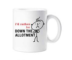 60 Second Makeover Limited 60SECMUG405 Tasse mit der Aufschrift „60 Second Makeover“ „Id Rather Be Down The Allotment“, für Geburtstag, Weihnachten, Vatertag, Opa, keramik, weiß