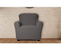 Quick Fit Hanover Stuhlhusse Stretch Samt grau, Chair Cover