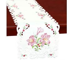 Simhomsen Stickerei Calla Lily Flower Tischläufer für Ostern, Urlaub, Frühling oder Hochzeit Blumendekoration, Kommode Schal 14 x 35 inches burgunderfarben