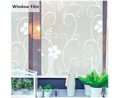 Magnoloran Fensterfolie, 45,7 cm x 79 cm, ohne Klebstoff, Buntglas, Sichtschutz, statisch, Vinyl, dekorative Glasfolie, Fenster-Aufkleber, entfernbar/Hitze-Control/Anti-UV für Büro und Ho