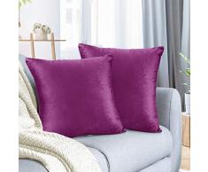 Nestl Bedding Kissenbezug-Set aus Mikrofaser, Samt Modern 2-26x26 Orchidee, Violett