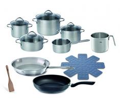 Fissler 082-115-11-000/0 Vienna| 11-teilig Edelstahl mit Glasdeckel | inkl. Edelstahlpfanne und cenit Pfanne |Bratwender Topfset, 18/10 Stahl