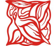 INDIGOS UG Wandtattoo/Wandaufkleber-e51 abstraktes Design Ornament/minimalistische Zierpflanze mit schönen Blättern zur Verzierung 40x39 cm- Rot, Vinyl, 40 x 39 x 1 cm