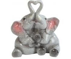 George S. Chen Imports grau Elefanten, einen Herz Figur, 12,1 cm