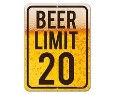 Honey Dew Gifts Lustige Schilder, Beer Limit 50,8 cm x 30,5 cm, Metall Bar Dekor und Zubehör