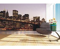 AG Design FTxxl 0164 Abend in Manhattan, Papier Fototapete - 360x255 cm - 4 teile, Papier, multicolor, 0,1 x 360 x 255 cm