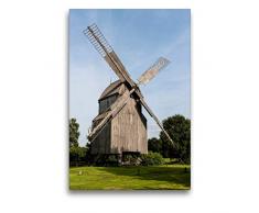 Premium Textil-Leinwand 50 x 75 cm Hoch-Format Bockwindmühle, Windmühle, Wehe | Wandbild, HD-Bild auf Keilrahmen, Fertigbild auf hochwertigem Vlies, Leinwanddruck von Barbara Boensch