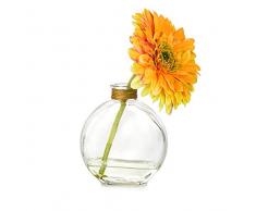 EUROCINSA 60180C43 Schrank Gerbera Daysi orange-grün, Box mit 4 Stück, Kunststoff, Glas, 12 x 18 cm