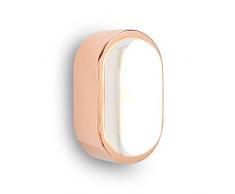 Tom Dixon Spot Obround Wandleuchte aus Edelstahl mit Kupferbeschichtung, Elegante Oberfläche, Dicke Glaslinse, mittelgroß