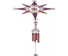 StealStreet SS-G-99874 Windspiel Kupfer und Edelstein Stern hängend Gartendeko Kollektion Glocke