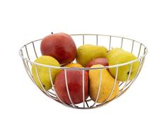axentia Obstkorb aus verchromtem Eisendraht, silberfarbene Obstschale, Ø 29 cm