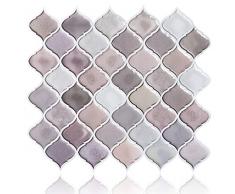 FAM Sticktiles Arabesque Fliese zum Abziehen und Aufkleben für die Küche Backsplash, dekorative Backsplash Peel and Stick on Fliesen for Backsplash Smart Tiles Peel and Stick Backsplashes 12 inch x 12 inch A7008-4