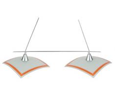 Tosel 20315 Kronleuchter, Melina, Stahlblech, Epoxidharz, Glas, Thermomu, E27, 100 W, Orange