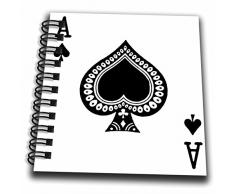 3dRose DB 76552 _ 3 Ace of Spades Playing Card-Black Spaten Suit-Gifts für Karten Spiel Spieler von Poker Brücke Games-Mini Notizblock, 4, durch 10,2 cm