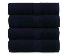 robesale natürlichen Baumwolle Frottee Handtücher, Strand, Bad, Hand, Golf, Fitnessstudio und Waschlappen Bath Towels - Qty 4 Marineblau