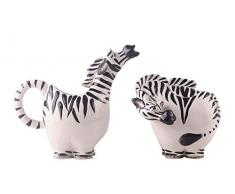 Blue Sky Salz- und Pfefferstreuer, Keramik, 19,1 x 8,9 x 16,5 cm, 14 x 10,8 x 11,4 cm, Zebra-Messer- und Zuckerdose, Cocker Spaniel-Motiv