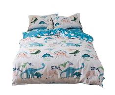 Lausonhouse 100% Baumwolle Dinosaurier Print Bettbezug Set für Kinder Betten, Baumwolle, Multi, Twin