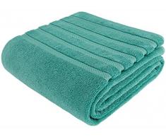American Soft Linen 2020 100% türkische Baumwolle Badetuch-Set, Handtuch, Waschlappen Jumbo Badetücher Set Modern Jumbo Bath Towel 35x70 türkis/blau