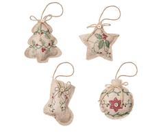 JINMURY Weihnachtsbaum-Ornamente – 12 Stück Sackleinen Weihnachtsstrumpf Baumkugeln Stern Ornamente Weihnachtsbaum Hängende Dekoration Urlaub Party Dekoration