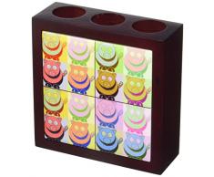 Sandy Mertens Cartoon Pig Pop Art Pen Halter Bild Fliesen, 12,7 cm