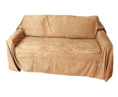 Floppy Ears Design einfach Faux Wildleder Mikrofaser Couch Cover Displayschutzfolie, extra breite für tiefergelegene Sofas, Polyester-Mischgewebe, hautfarben, Medium Extra Wide 2 Cushion Couch Loveseat