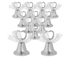 Super Z Outlet® Tischkartenhalter mit silberfarbener Glocke, für Tischnummern, Restaurants, Menüs, Hochzeiten, Party-Dekoration, 12 Stück