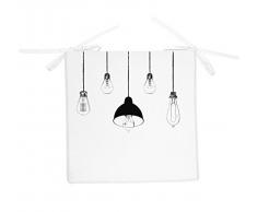 Soleil d Ocre Stuhlkissen 40 x 40 x 3 Lampen, Polyester, Weiß, 40 x 40 x 5 cm