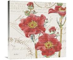Global Galerie Katie Pertiet Bücherregal Botanical V Giclée-Gespannte Leinwand Artwork, 76,2 x 76,2 cm