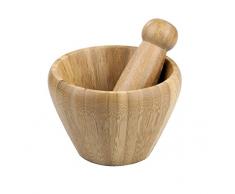 Industrias Aldaya S.L. Mandel Form Mörser aus Bambus mit Hand, braun, 12 cm