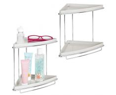 mDesign Badezimmer-Eckregal, Metall, 2 Stück hellgrau