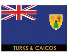 Turks & Caicos Flagge Karibik Kühlschrank Collector s Souvenir Magnet 6,3 x 8,9 cm