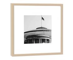 COGNOSCO - Fotografie im Holzrahmen: Festhalle Messe Frankfurt - Fotodruck - Format 27 x 27 cm - Rahmenfarbe beige - Hochwertiges Wandbild, Geschenkidee oder Souvenir aus Hessen