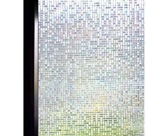 Duofire Fensterfolie Sichtschutz Fensterfolie Milchglasfolie statisch haftende Glasfolie kein Kleber UV-Schutz Fensteraufkleber für Badezimmer Schlafzimmer Wohnzimmer 35.4in. x 157.5in. White Flower-dp014w