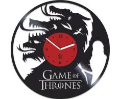 Kovides Game of Thrones Targaryen Mutter der Drachen Film 2017 Vinyl Record Beste Geschenk Vinyl Wand Uhr Home Art Decor, Dekoration Wohnzimmer Inspirierende, Vinyl Wanduhr Silent, Modern Art