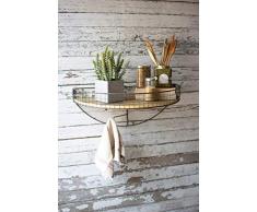 Kalalou CQ7481 Demi Lune Wandregal mit drehbaren Haken