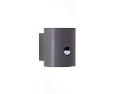 AEG Außenwandleuchte, 2-flammig mit Bewegungsmelder, Aluminium, 6 W, anthrazit